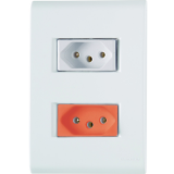 Cj Tomada 10a  + Tomada 20a Vermelha Tramontina Liz